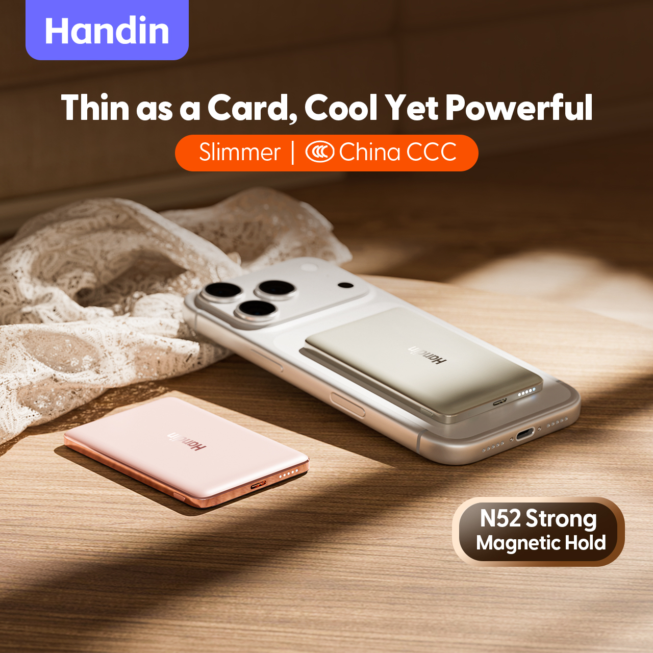 CCC Handin Magnetic Wireless Powerbank - Ultra Thin & Portable 20W Fast Charging | 6000mAh & 12000mAh Options